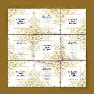 Gold Nahtlose Mosaik Quadratische Visitenkarte