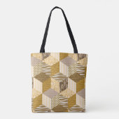 Gold nahtlose Patchwork-Muster. Vintager Illustrat Tasche (Rückseite)