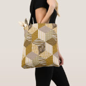 Gold nahtlose Patchwork-Muster. Vintager Illustrat Tasche (Von Nahem)