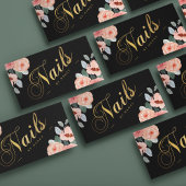 Gold Nail Salon Calligraphy Aquarellfarben Visitenkarte