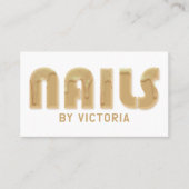 Gold Nails Glitzer Tropfen Typografie Nail Tech Visitenkarte (Vorderseite)
