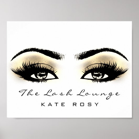 Gold Name Makeup Artist Beauty Studio Lashes Brown Poster (Vorne)