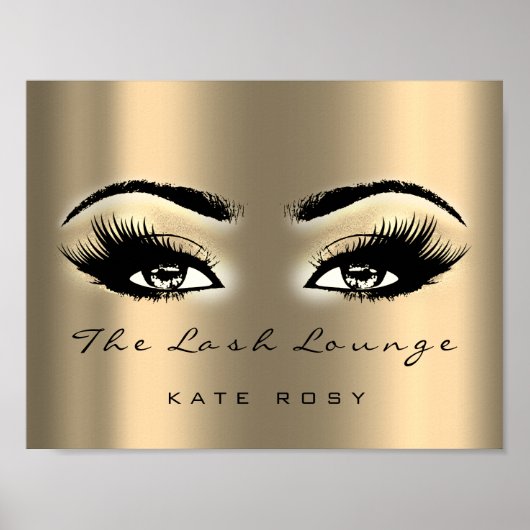 Gold Name Makeup Artist Beauty Studio Lashes Poster (Vorne)