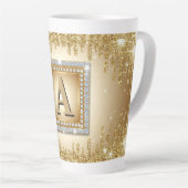 ✨ Gold Name Monogramm Diamantrahmen ✨ Milchtasse (Rechte Ecke)
