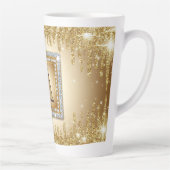 ✨ Gold Name Monogramm Diamantrahmen ✨ Milchtasse (Rechts)