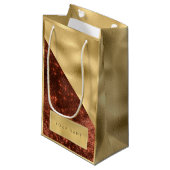 Gold Name Spark Honey Maroon Name Favor Kleine Geschenktüte (Vorderseite Schrägansicht)