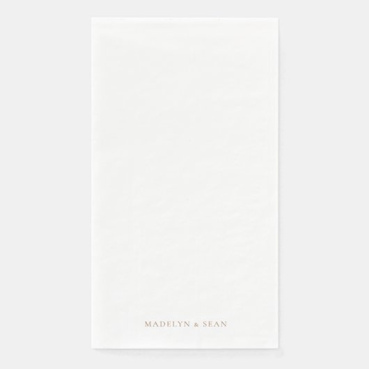 Gold Names Simple & Elegant White Wedding Serviette (Vorderseite)