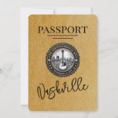 Gold Nashville Passport Hochzeitseinladung Einladung (Rückseite)