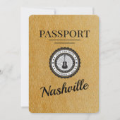 Gold Nashville Passport Save the Date (Vorderseite)