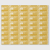 Gold-Naughty oder Nice White Text Wrapping Paper Geschenkpapier (Flach)