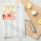 Gold Nautic Anchor Wasserfarbe Floral Strichen Geschirrtuch (Viertel Falte)