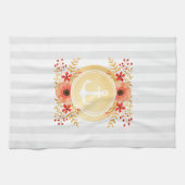 Gold Nautic Anchor Wasserfarbe Floral Strichen Geschirrtuch (Horizontal)