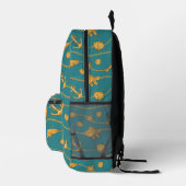 Gold Nautic Pattern Bedruckter Rucksack (Rechts)