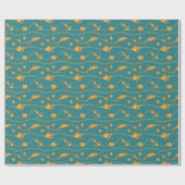 Gold Nautic Pattern Geschenkpapier (Flach)