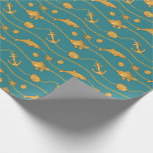 Gold Nautic Pattern Geschenkpapier (Ecke)