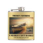 Gold Nautical Boat Flachmann (Vorderseite)