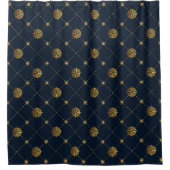 Gold Nautical Duschvorhang (Vorderseite)