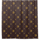 Gold Nautical Duschvorhang (Vorderseite)
