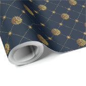 Gold Nautical Geschenkpapier (Rolleneckpunkt)