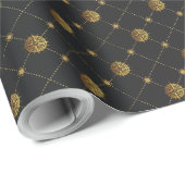 Gold Nautical Geschenkpapier (Rolleneckpunkt)