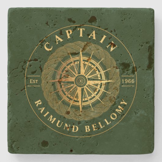 Gold Nautical Steinuntersetzer (Vorderseite)