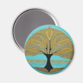 Gold Nautical Tree of Life Magnet (Vorderseite/Rückseite)