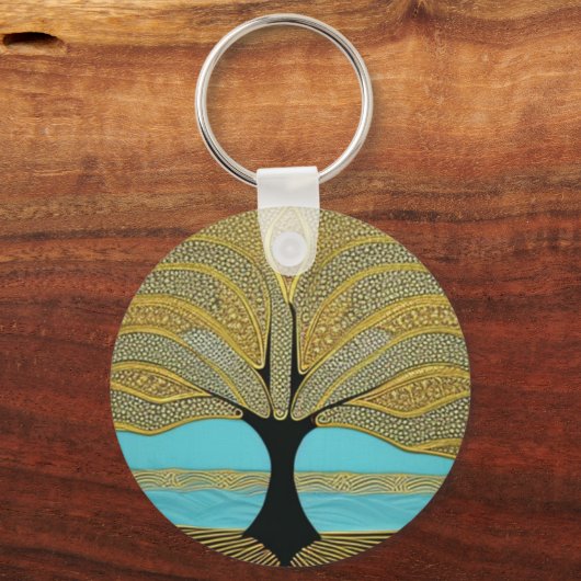 Gold Nautical Tree of Life Schlüsselanhänger (Rückseite)