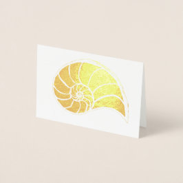 Gold Nautilus Muschel Blank Card Folienkarte