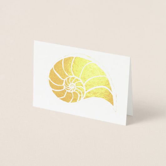 Gold Nautilus Muschel Blank Card Folienkarte (Vorderseite)