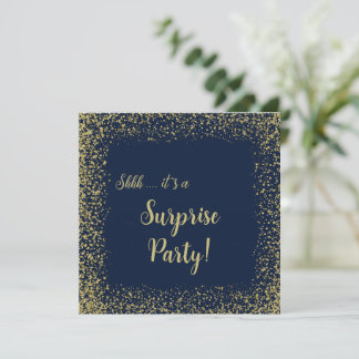 Gold & Navy | 18. Überraschungs-Geburtstagseinladu Einladung