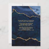 Gold & Navy Blauer Marmor Neue Adressenverschiebun Ankündigung (Rückseite)