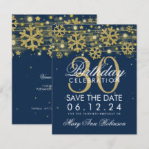 Gold Navy Blue 30. Geburtstag Rett Winter