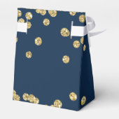 Gold Navy Blue 80. Geburtstag Danke Confetti Geschenkschachtel (Rückseite)