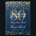 Gold Navy Blue 80th Birthday Gästebuch Confetti Notizblock<br><div class="desc">Elegante 80. Geburtstagsparty Gold Glitzer Confetti auf Navy Blue Vorlage. Einfach zu bedienen und leicht zu personalisieren. Bestelle noch heute!</div>