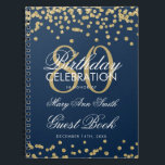 Gold Navy Blue 80th Birthday Gästebuch Confetti Notizblock<br><div class="desc">Elegante 80. Geburtstagsparty Gold Glitzer Confetti auf Navy Blue Vorlage. Einfach zu bedienen und leicht zu personalisieren. Bestelle noch heute!</div>