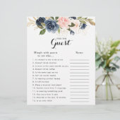 Gold Navy Blue Brautparty Finden Sie das Gast Game (Stehend Vorderseite)