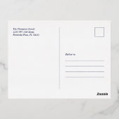 Gold & Navy Blue | Christmas Holiday Foil Postcard Folien Feiertagspostkarte (Rückseite)