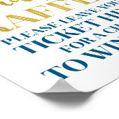 Gold Navy Blue Confetti Diaper Raffle Baby Dusche Poster (Ecke)