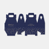 Gold & Navy Blue Confetti Modern Retirement Party Geschenkschachtel (Ungefaltet)