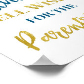 Gold Navy Blue Confetti Ratschläge für Eltern Poster (Ecke)