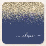Gold Navy Blue Glitzer Script Monogram Girl Name Rechteckiger Pappuntersetzer<br><div class="desc">Navy Blue und Gold Sparkle Glitzer Script Monogram Name Paper Untersetzer. Dies macht den perfekten Abschluss,  Geburtstag,  Hochzeit,  Brautparty,  Jubiläum,  Babydusche oder Junggeselinnen-Abschied Geschenk für jemanden,  die Lieben glamourösen Luxus und schicke Stile.</div>