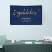 Gold & Navy Blue Herzlichen Glückwunsch! Graduieru Banner (Messeveranstaltung)