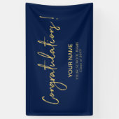 Gold & Navy Blue Herzlichen Glückwunsch! Graduieru Banner (Vertikal)