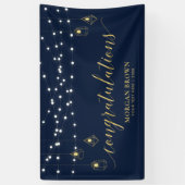 Gold & Navy Blue Modern Herzlichen Glückwunsch Ban Banner (Vertikal)