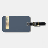 Gold Navy Blue Moderne Elegant Einfaches Brushed M Gepäckanhänger (Vorderseite horizontal)