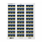 Gold Navy Blue Peacock Feathers Wedding Address (Vorne)