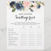 Gold Navy Blue Pink Baby Shooting Scattegories Spi (Vorderseite)