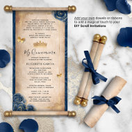 Gold Navy Blue Quinceanera DIY Scroll