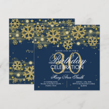 Gold Navy Blue Winter Glitzer Glam 30. Geburtstag