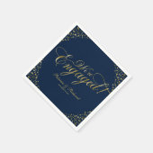 Gold Navy Blue Wir sind Verlobte Engagement Party Serviette (Ecke)